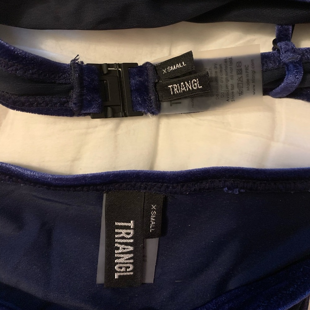 SOLD!! Triangl Elisa Navy Blue Velvet Bikini - Picture 6 of 6
